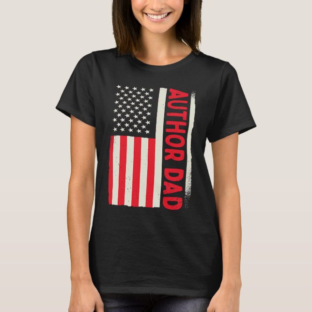 Patriotic Book Writer Writing Publisher Blogger Au T-Shirt (Vorderseite)