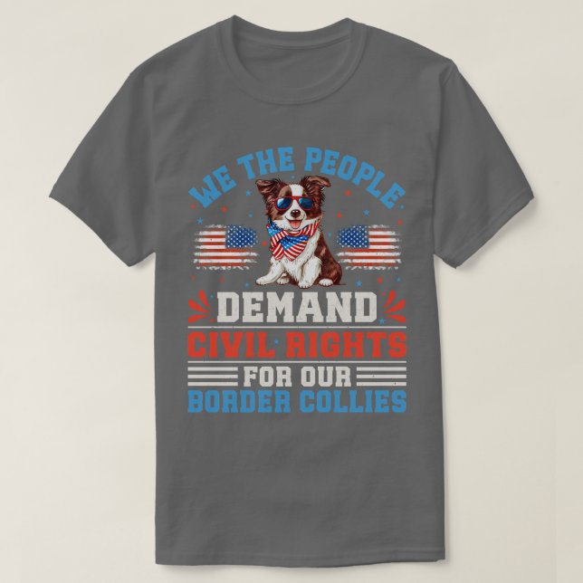 Patriotic Border Collie Dog T-Shirt (Design vorne)