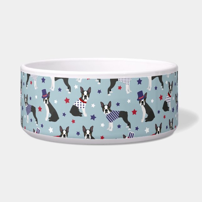 Patriotic Boston Terrier Dog Napf (Vorderseite)
