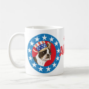 Patriotic Boston Terrier Tasse