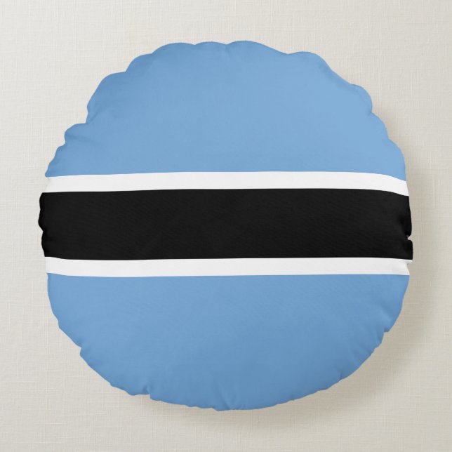 Patriotic Botswana Flag Round Pillow Rundes Kissen (Vorderseite)