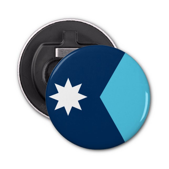 Patriotic bottle opener with Flag of Minnesota, US Flaschenöffner (Vorderseite)