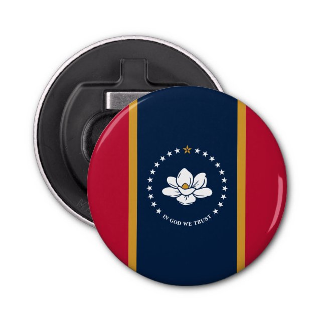Patriotic bottle opener with Flag of Mississippi Flaschenöffner (Vorderseite)