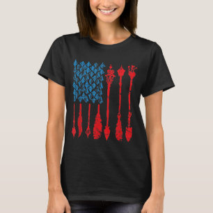 Patriotic Bow Hunting Usa American Flag Arrows T T-Shirt