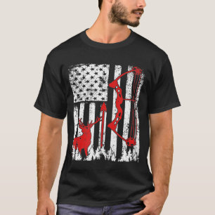 Patriotic Bow Jagd Hirsch Jäger Flag American Bo T-Shirt