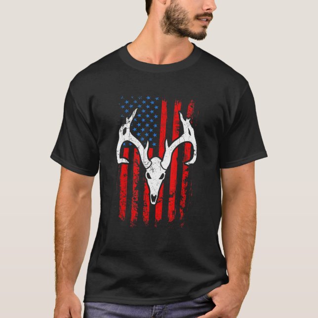 Patriotic Bowhunting Bow Hunter Deer Jagd Ameri T-Shirt (Vorderseite)