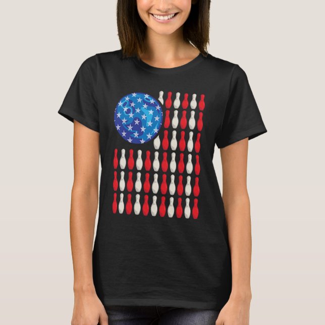 Patriotic Bowling Bowlers Players  Enthusiast Fan  T-Shirt (Vorderseite)