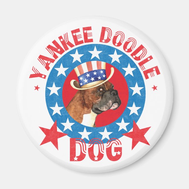 Patriotic Boxer Magnet (Vorne)