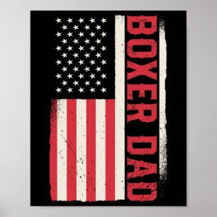 Patriotic Boxing Coach Boxer Vater American Flag Poster