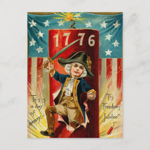 Patriotic Boy Postcard Postkarte