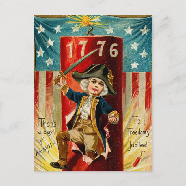 Patriotic Boy Postcard Postkarte (Vorderseite)