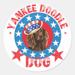Patriotic Boykin Spaniel Runder Aufkleber