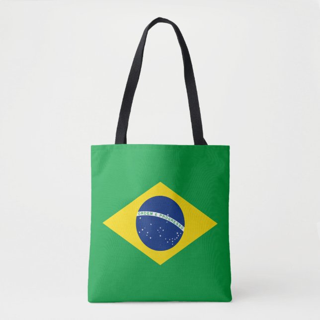 Patriotic Brazil Flag Tote Bag (Vorderseite)