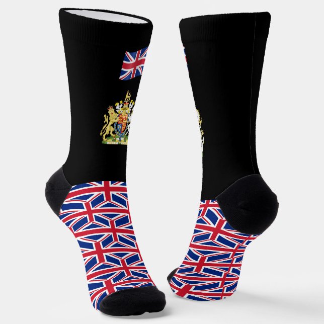 Patriotic British Socks, Union Jack Flag, Vereinig Socken (Gewinkelt)