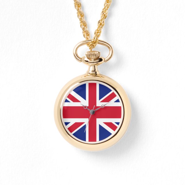 Patriotic British Union Jack Flag Armbanduhr (Vorderseite)