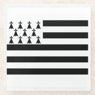 Patriotic Brittany Flag Glass Untersetzer