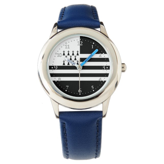 Patriotic Brittany Flag Watch Armbanduhr (Vorderseite)