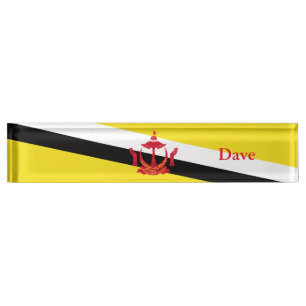Patriotic Brunei Flag Namensplakette