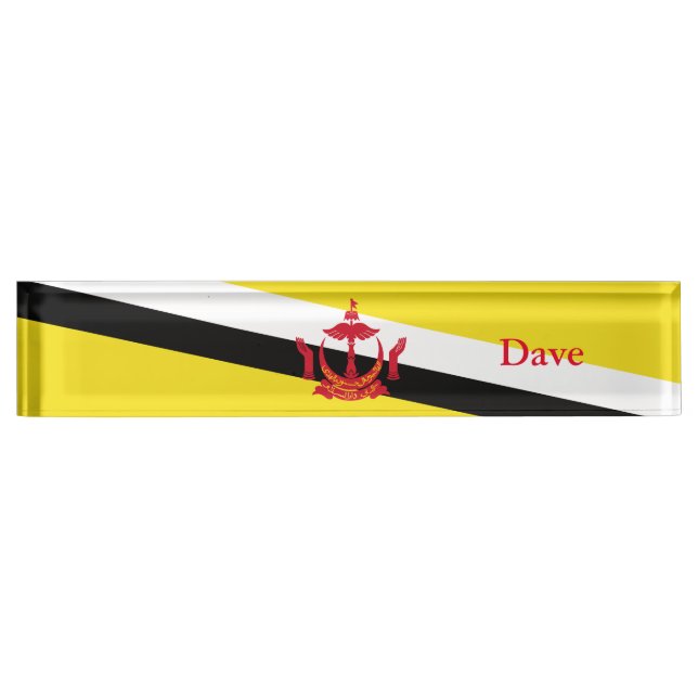 Patriotic Brunei Flag Namensplakette (Vorderseite)
