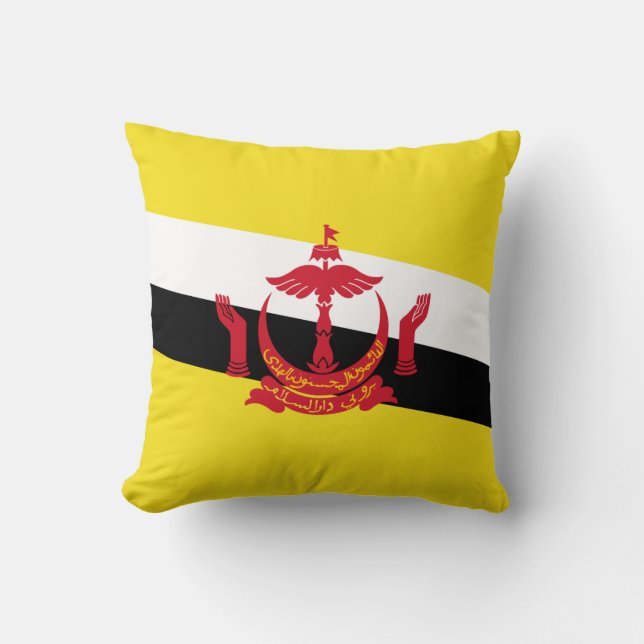 Patriotic Brunei Flag Throw Kissen (Vorderseite)