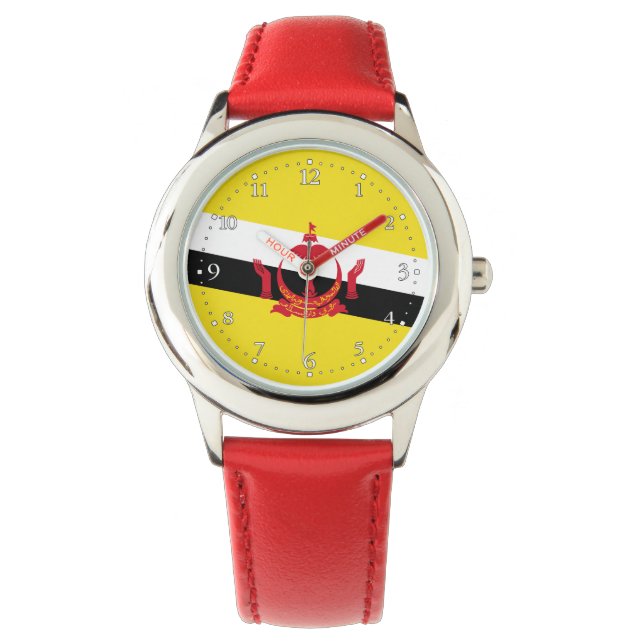 Patriotic Brunei Flag Watch Armbanduhr (Vorderseite)