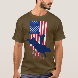 Patriotic Bucking Bull Rider Cowboy mit Amerikaner T-Shirt