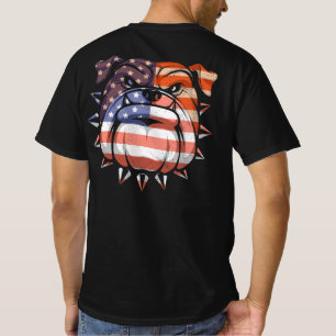 Patriotic Bulldog 4. Juli America Flag T-Shirt