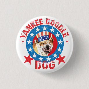 Patriotic Bulldog Button