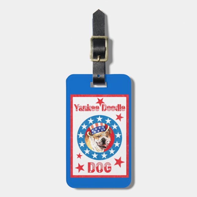 Patriotic Bulldog Gepäckanhänger (Vorderseite vertikal)