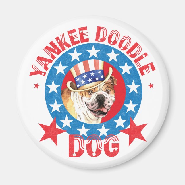 Patriotic Bulldog Magnet (Vorne)