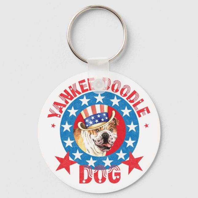 Patriotic Bulldog Schlüsselanhänger (Vorderseite)