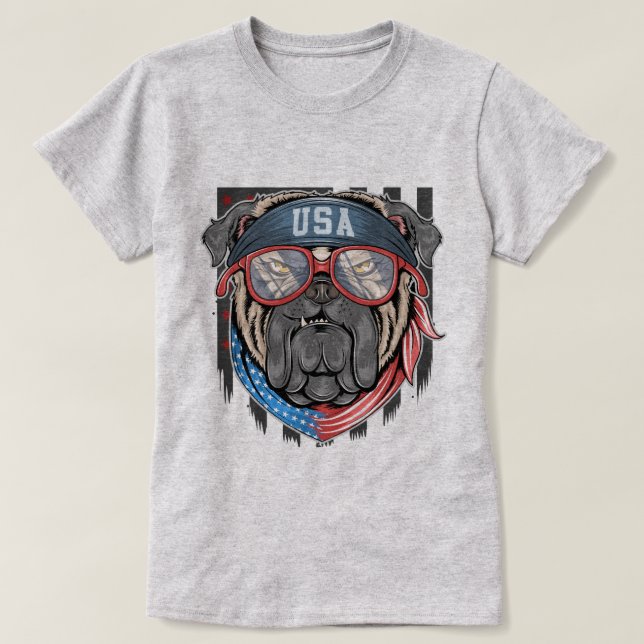 Patriotic Bulldog T-Shirt (Design vorne)