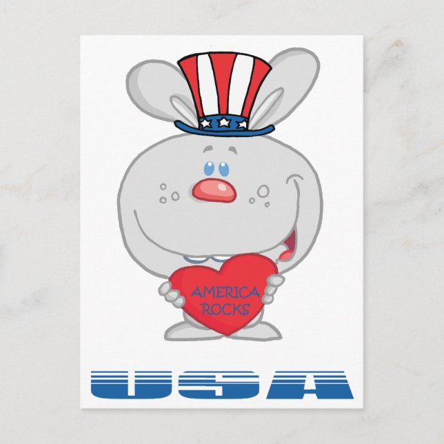 Patriotic Bunny Postkarte (Vorderseite)