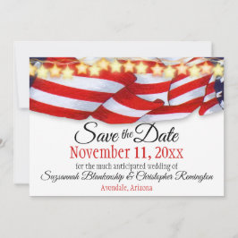 Patriotic Bunting Custom Foto Save the Date Ankündigung