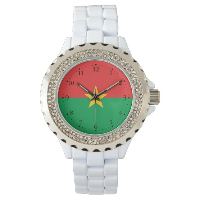 Patriotic Burkina Faso Flag Armbanduhr (Vorderseite)