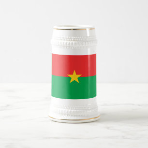 Patriotic Burkina Faso Flag Bierglas