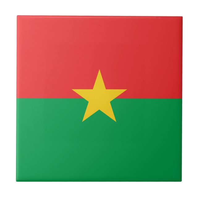 Patriotic Burkina Faso Flag Fliese (Vorderseite)