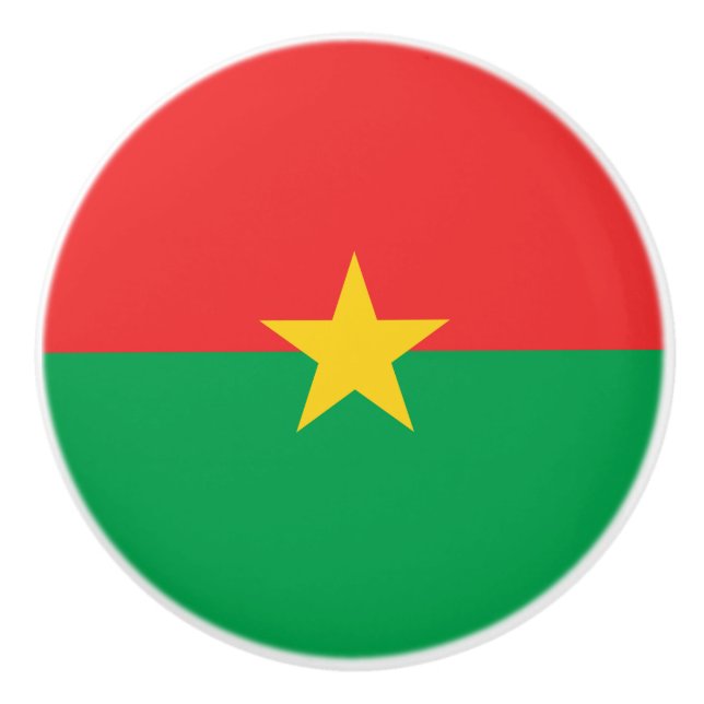 Patriotic Burkina Faso Flag Keramikknauf (Vorderseite)