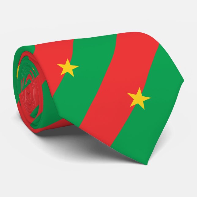 Patriotic Burkina Faso Flag Neck Tie Krawatte (Gerollt)