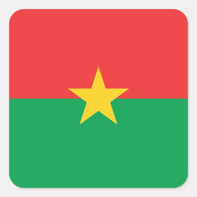 Patriotic Burkina Faso Flag Quadratischer Aufkleber (Vorderseite)
