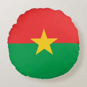 Patriotic Burkina Faso Flag Rundes Kissen
