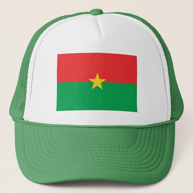 Patriotic Burkina Faso Flag Truckerkappe (Vorderseite)
