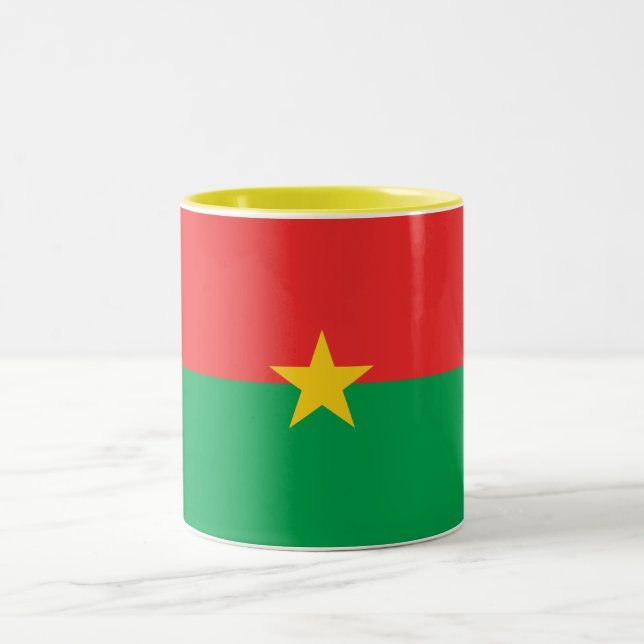 Patriotic Burkina Faso Flag Zweifarbige Tasse (Mittel)