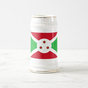 Patriotic Burundi Flag Bierglas
