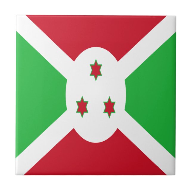 Patriotic Burundi Flag Fliese (Vorderseite)