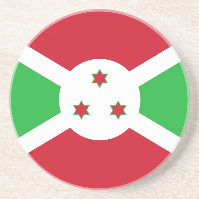 Patriotic Burundi Flag Getränkeuntersetzer (Vorne)