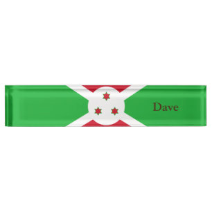 Patriotic Burundi Flag Namensplakette