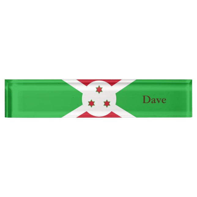 Patriotic Burundi Flag Namensplakette (Vorderseite)