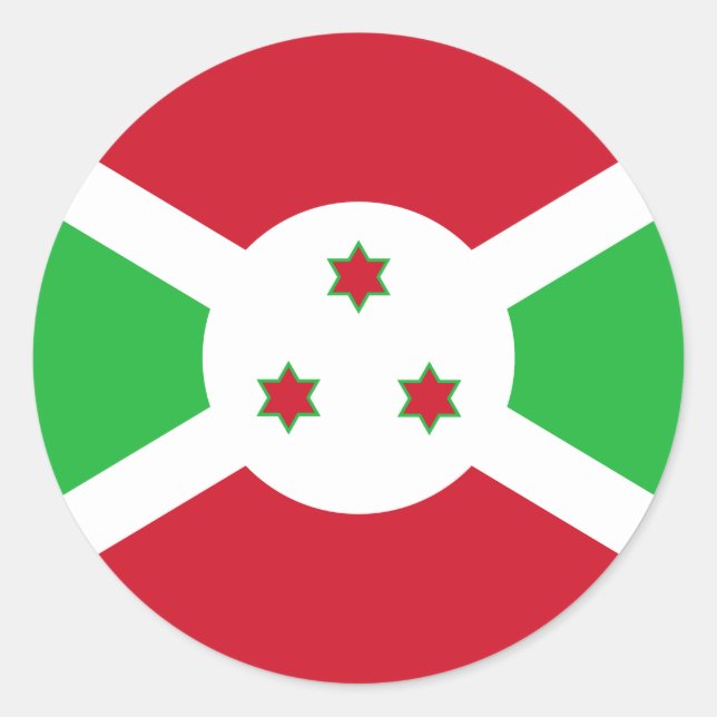 Patriotic Burundi Flag Runder Aufkleber (Vorderseite)