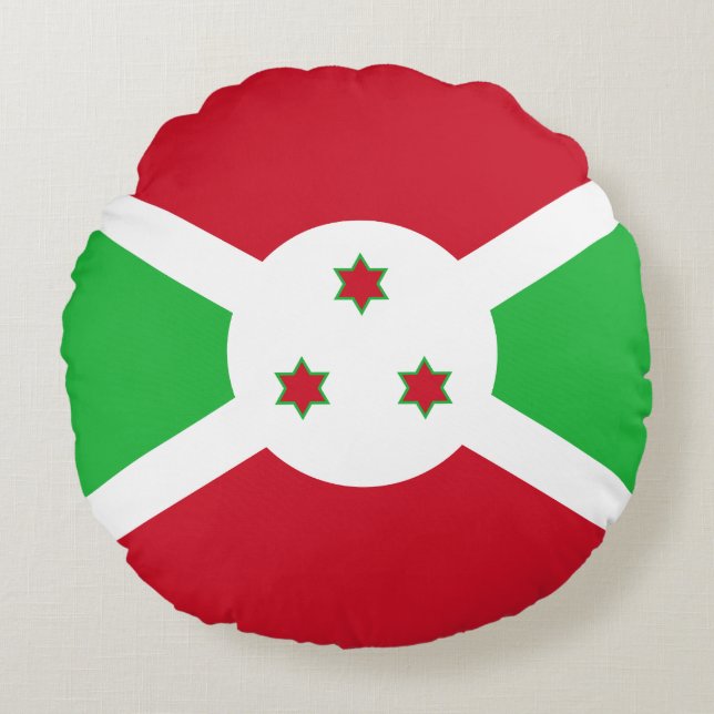 Patriotic Burundi Flag Rundes Kissen (Vorderseite)